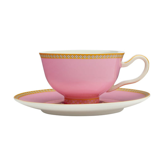 Maxwell & Williams Teas & C's Kasbah Hot Pink 200ml Footed Cup and Saucer