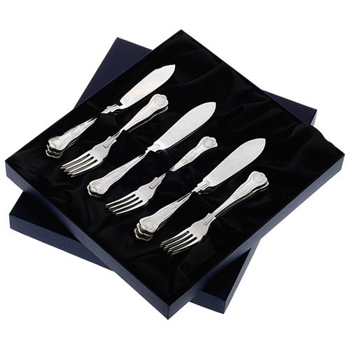 Arthur Price Kings Cutlery Set - Stainless Steel 6 Pairs of Fish Eaters