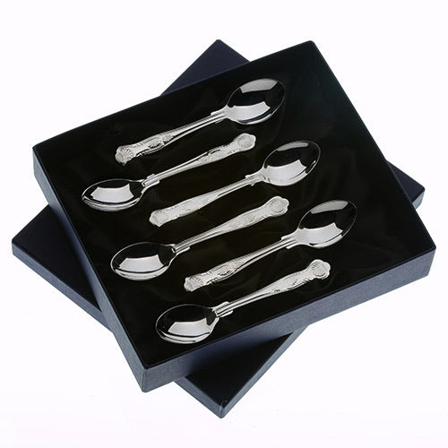 Arthur Price Kings Cutlery Set - Stainless Steel Box of 6 Coffee Spoons