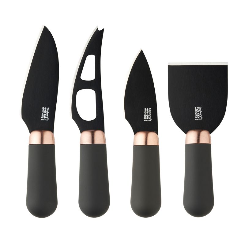 Taylors Eye Witness Brooklyn Copper 4 Piece Ceramic-Coated Cheese Knife Set