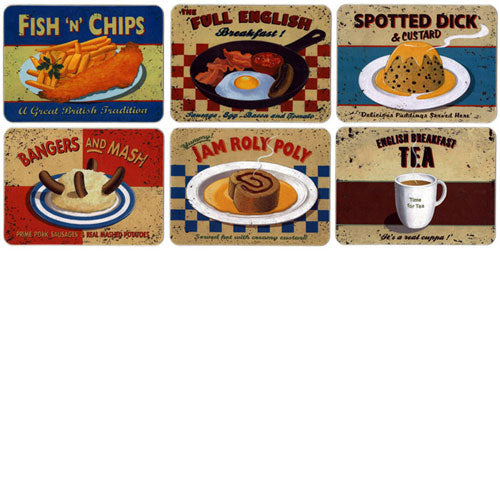 Martin Wiscombe Tablemats Set of 6 Nostalgic Food