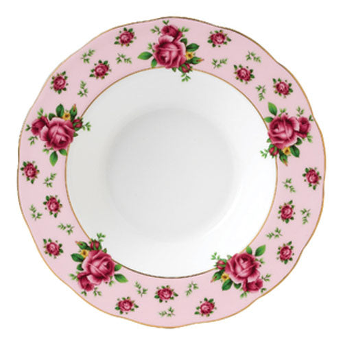 Royal Albert New Country Roses Pink Rim Soup Floral Chintz