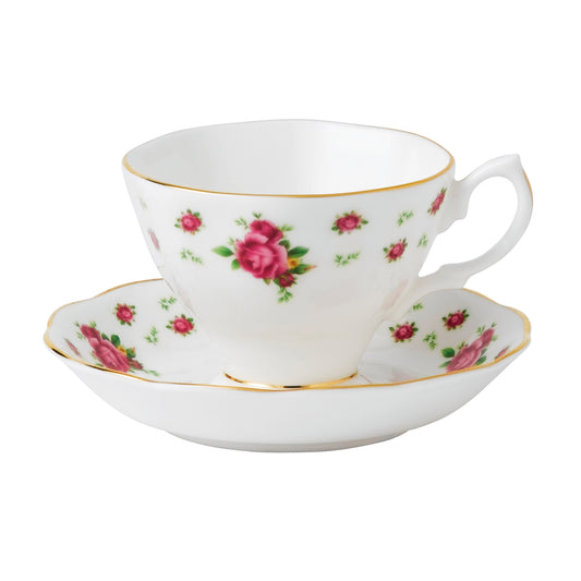 Royal Albert New Country Roses White Vintage Teacup and Saucer