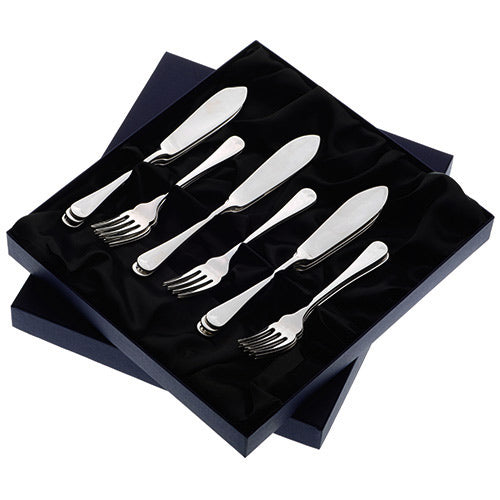Arthur Price Old English Cutlery Set - Stainless Steel 6 Pairs of Fish Eaters
