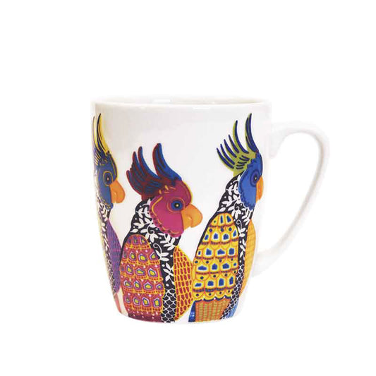 Paradise Birds Parakeets Oak Mug by Churchill
