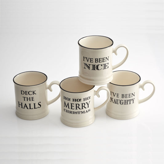 Fairmont & Main Christmas Mug Pack - Four Tankard Mugs