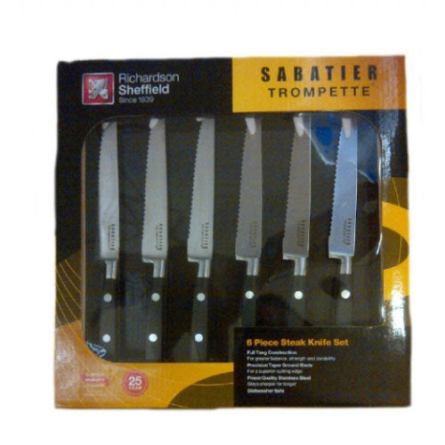 Sabatier Trompette set of 6 Steak Knives by Richardson Sheffield