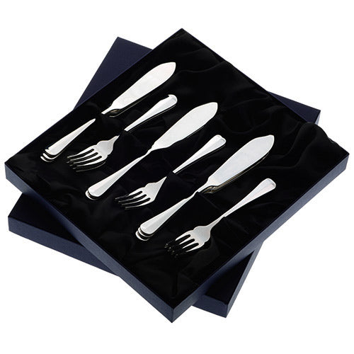 Arthur Price Rattail Cutlery Set - Stainless Steel 6 Pairs of Fish Eaters