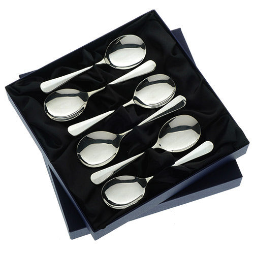 Arthur Price Rattail Cutlery Set - Silver Plate Box of 6 Fruit Spoons