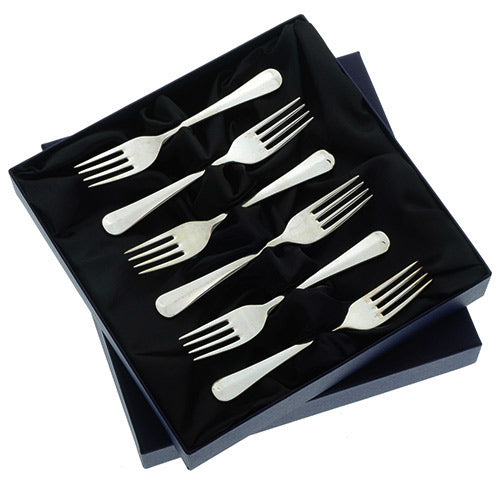 Arthur Price Rattail Cutlery Set - Silver Plate Box of 6 Tea/Fruit Forks