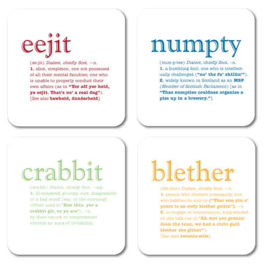 Coasters Set of 4 Scottish Dialect
