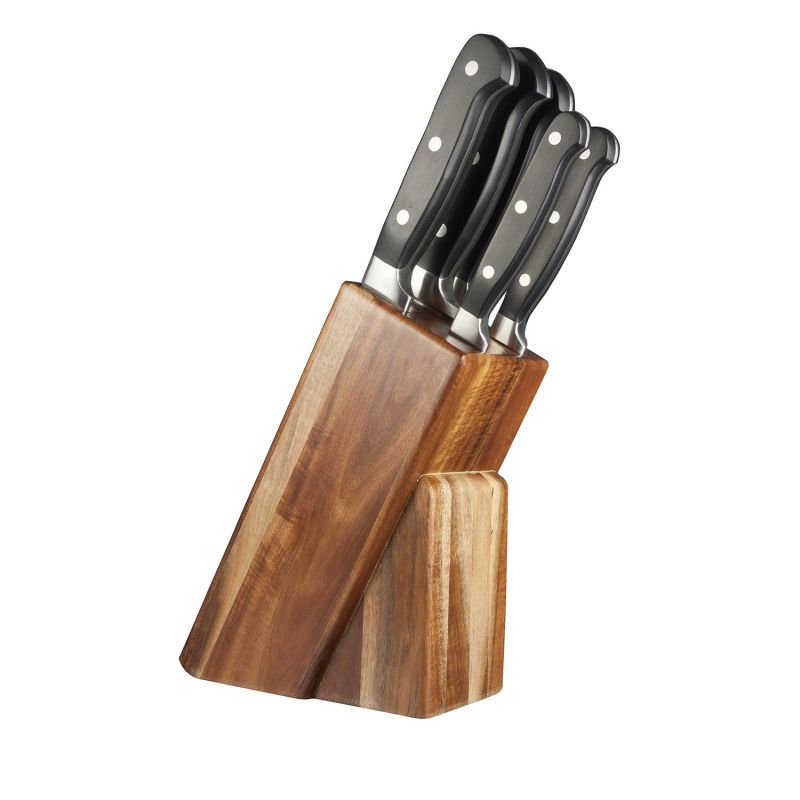 Taylors Eye Witness 5 Piece Kitchen Knife & Acacia Wood Knife Block Set