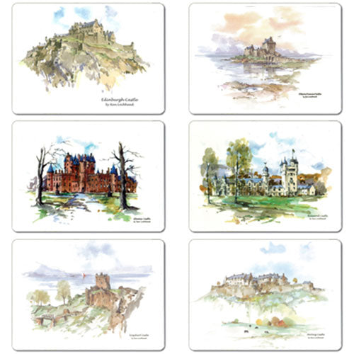 Ken Lochhead Tablemats Set of 6 - Scotish Castles