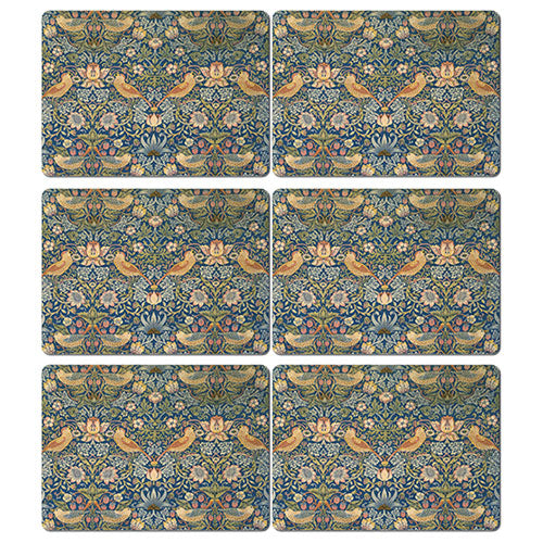 William Morris Tablemats Set of 6 - Strawberry Thief