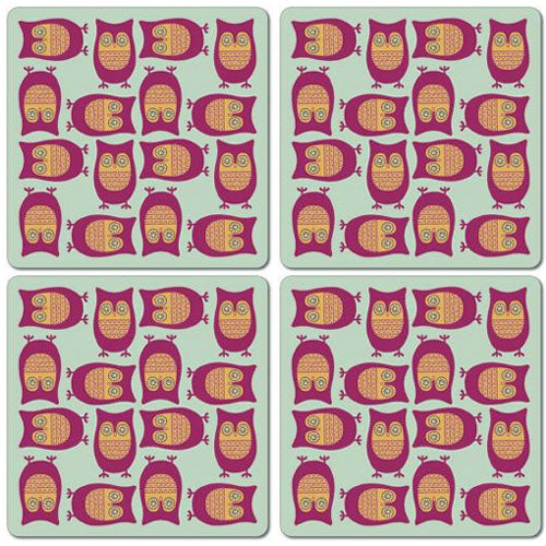 Alice Melvin Tablemats Set of 4 - Pink Owl