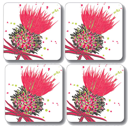 Scott Inness Tablemats Set of 4 Thistle Pink