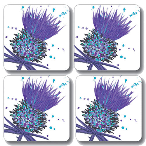 Scott Inness Tablemats Set of 4 Thistle Purple