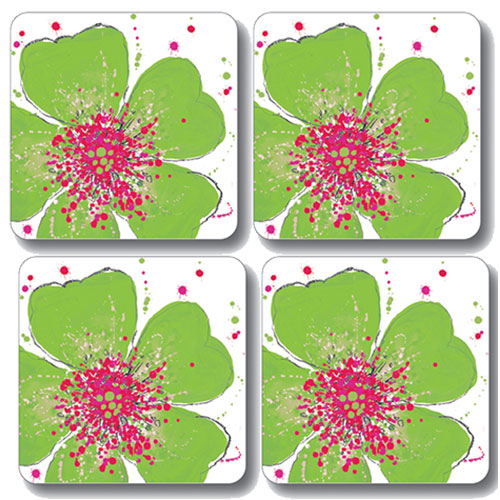 Scott Inness Tablemats Set of 4 Green Rose