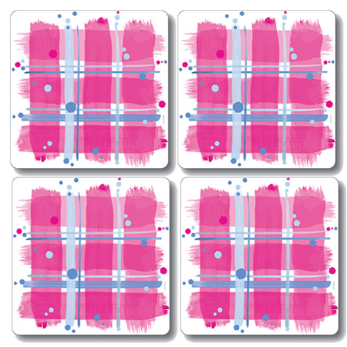 Scott Inness Tablemats Set of 4 Pink Tartan