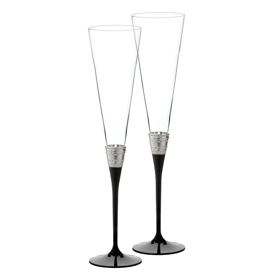 Wedgwood Vera Wang With Love Noir Toasting Flute, Set of 2