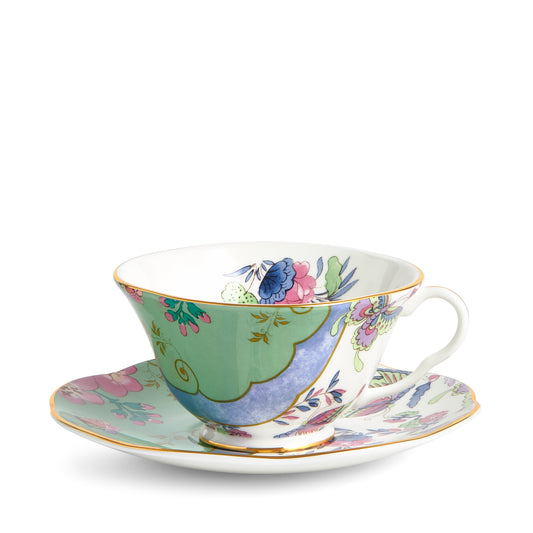Wedgwood Butterfly Bloom Green Teacup and Saucer