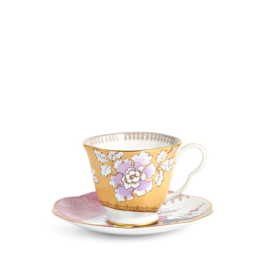 Wedgwood Butterfly Bloom Yellow Teacup and Saucer