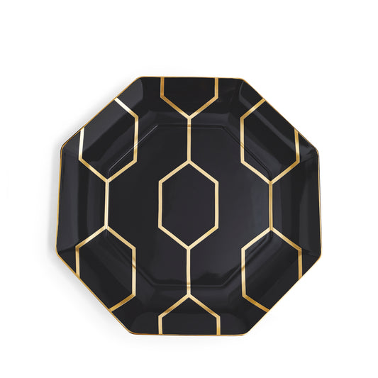 Wedgwood Gio Gold Charcoal Octagonal Side Plate 23cm