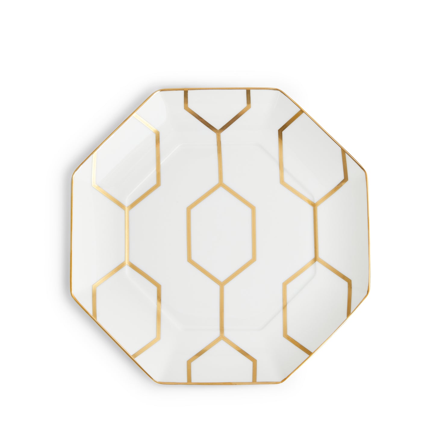 Wedgwood Gio Gold White Octagonal Side Plate 23cm