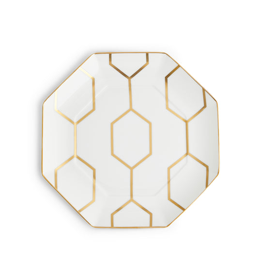 Wedgwood Gio Gold White Octagonal Side Plate 23cm