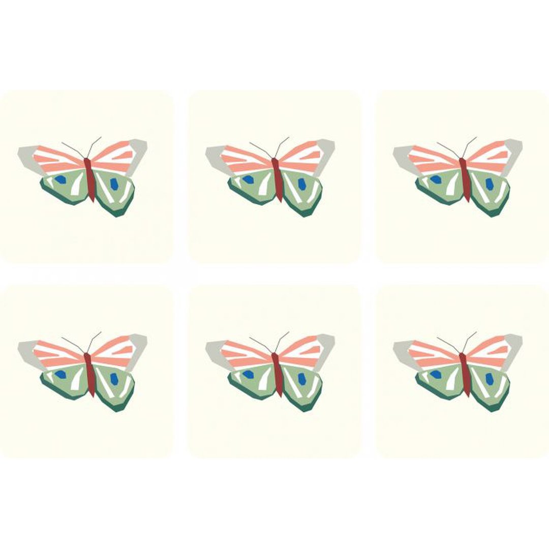 Papillon Set of 6 Coasters by Pimpernel