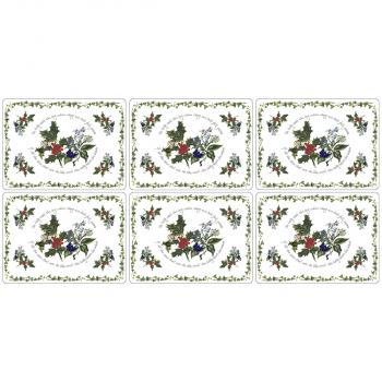 Portmeirion Holly & Ivy Placemats Set of 6 + FREE COASTERS